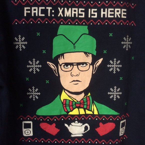 The Office Fact Xmas is Here Short Sleeve Novelty Dwight Graphic Tee Size Large - Picture 1 of 3